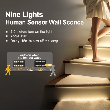 LED室内灯 - HCP260-九灯人体感应壁灯